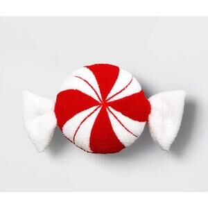 NWT Set of 2 Target Wondershop Christmas Peppermint Candy Plush Throw Pillow